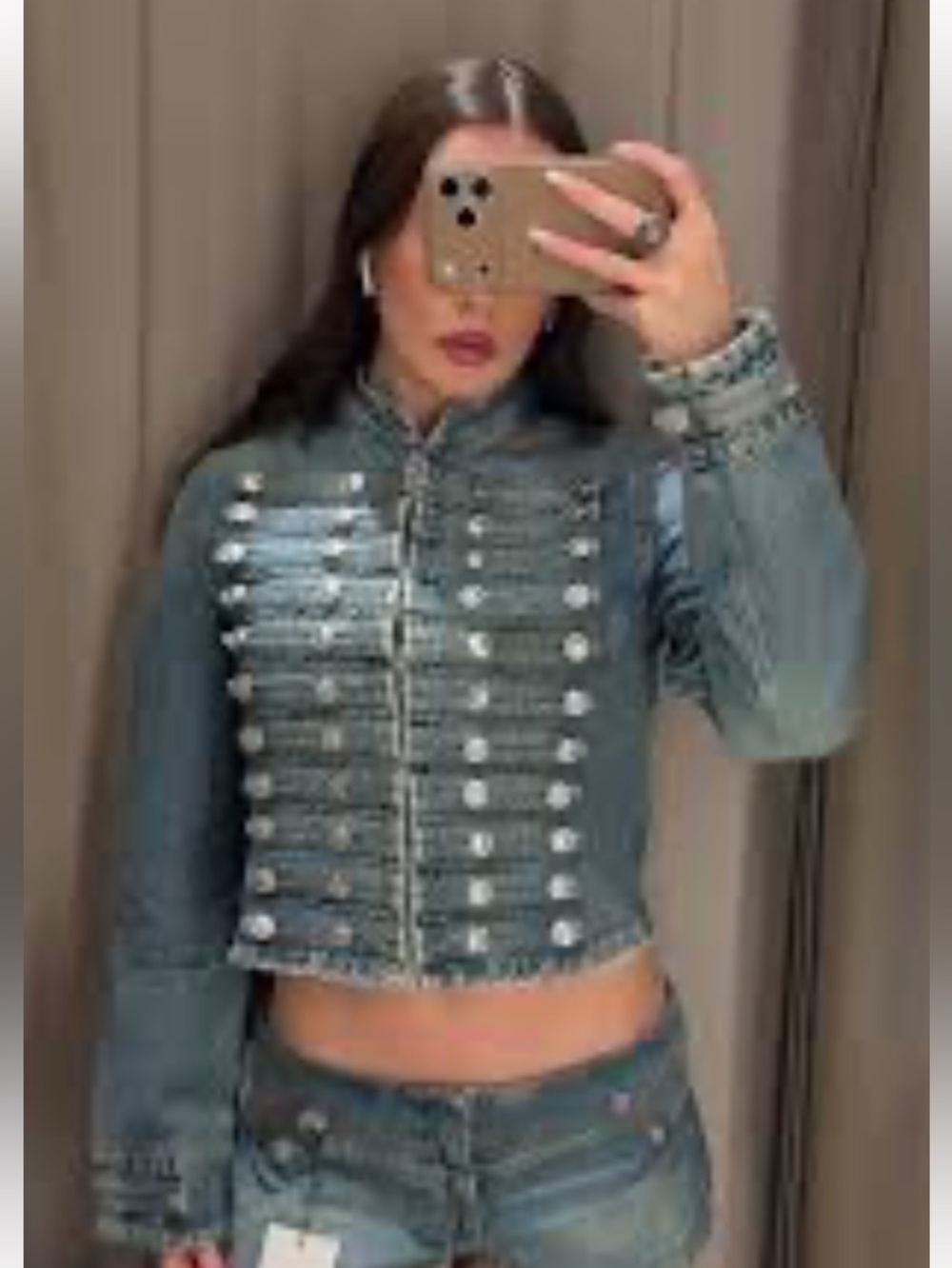 ZARA TRF FITTED BUTTON DENIM JACKET